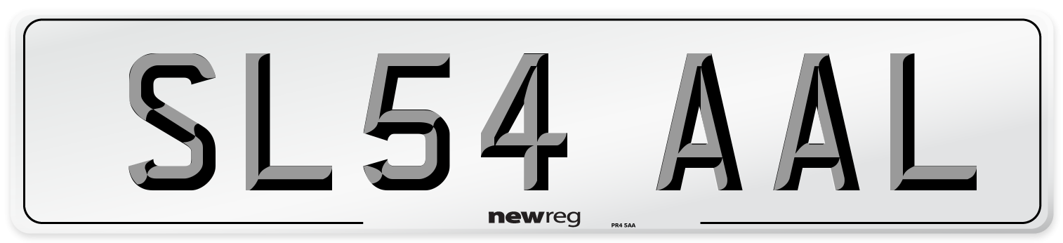 SL54 AAL Number Plate from New Reg